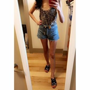 Brand New Torn by Ronny Kobo Leopard Print Cami